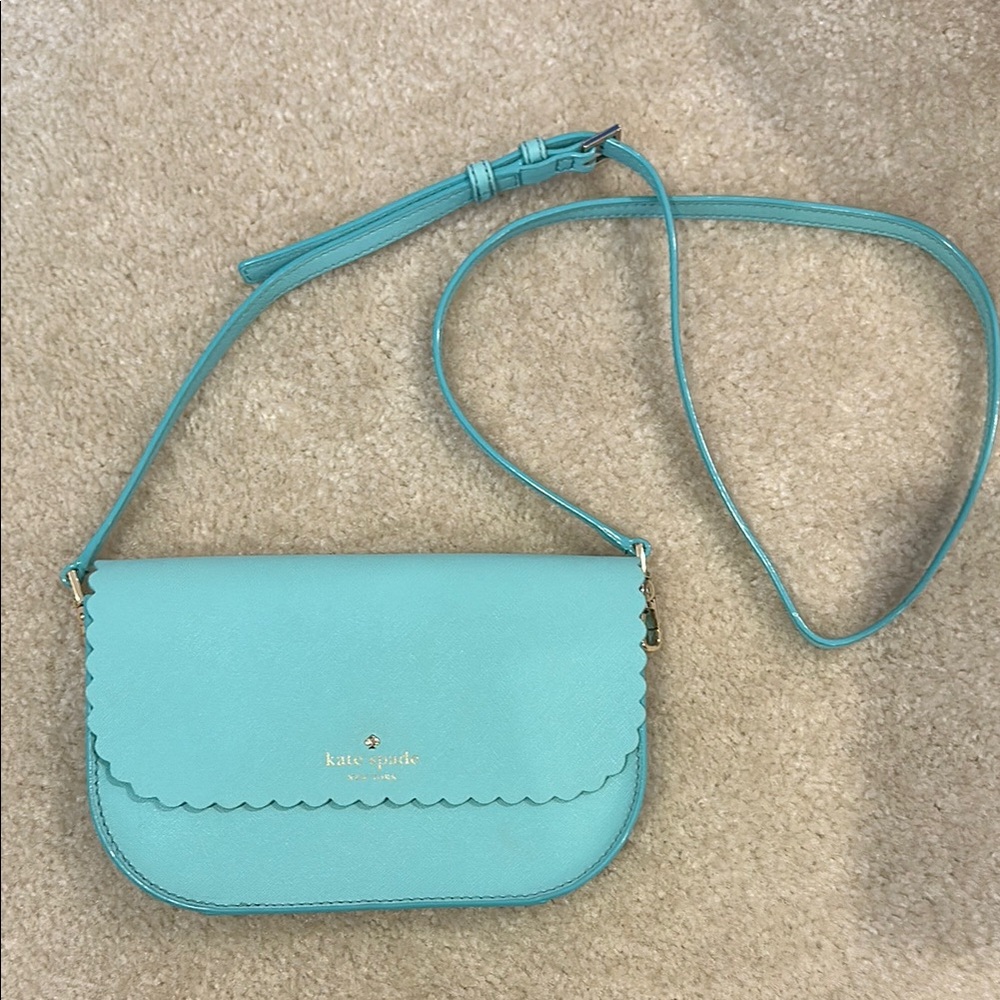 Kate Spade Blue Crossbody Bag with Scalloped Flap